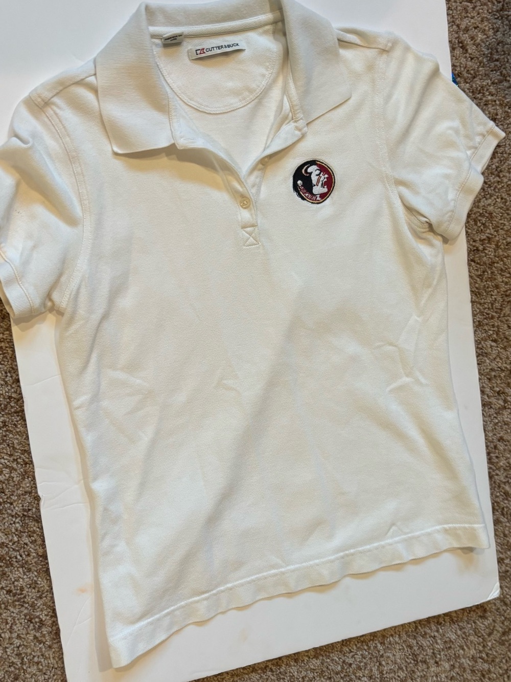 Cutter & Buck women’s ' White Polo Shirt with Embroidered Logo